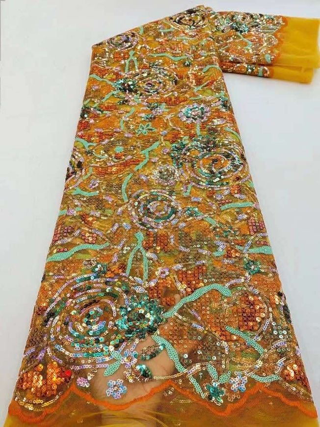 High Quality Sequins Tulle Fabric Material 207