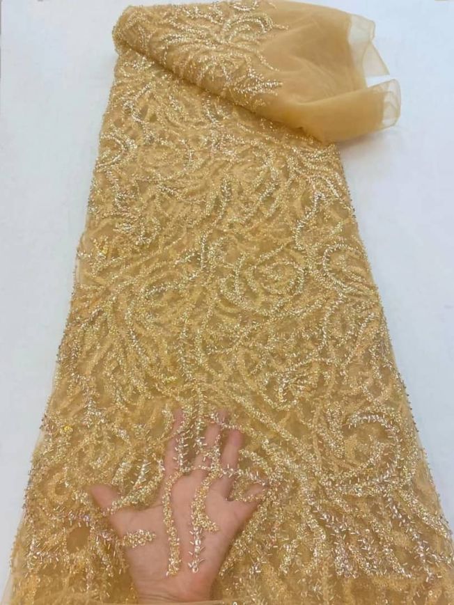 Luxury Handbeaded Fabric Material HA 446