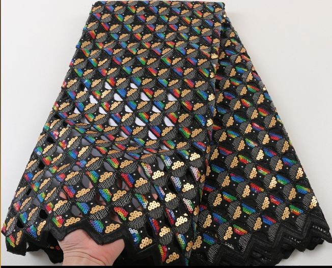 High Quality Luxury Tulle Sequins Fabric Material 259