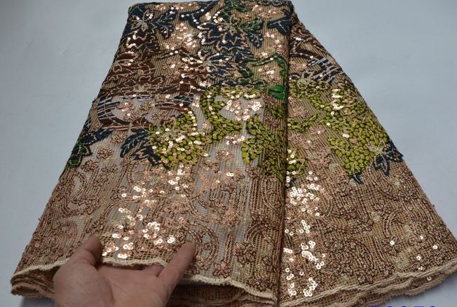High Quality Sequins Fabric Material 130
