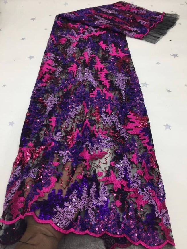 High Quality French Tulle Sequins Lace Fabric 303