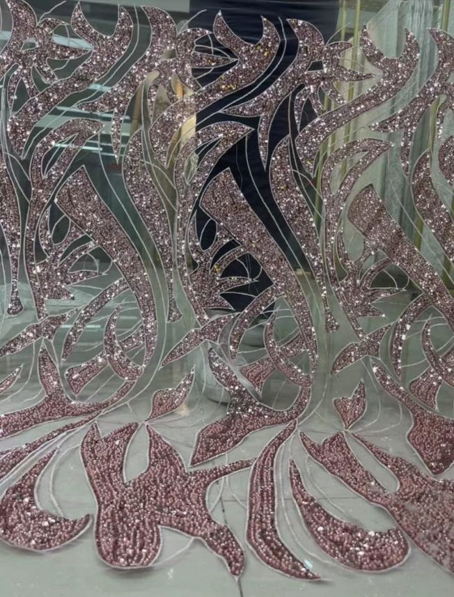 High Quality Handbeaded Fabric Material 504