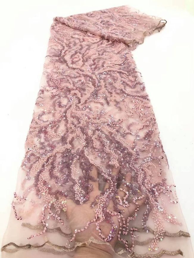 High Quality Hand beaded Tulle Fabric 316