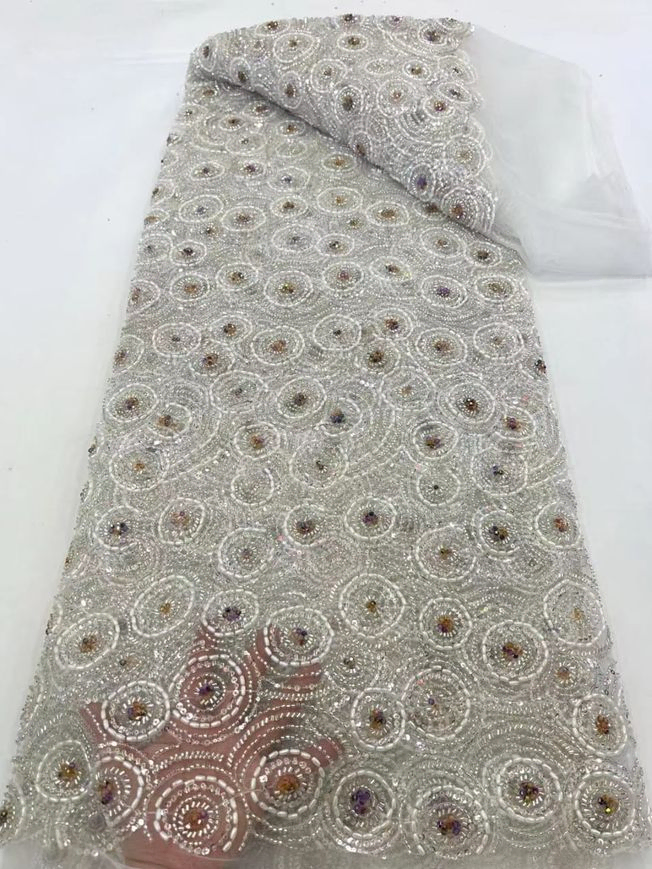 High Quality Handbeaded Fabric Material, 202408