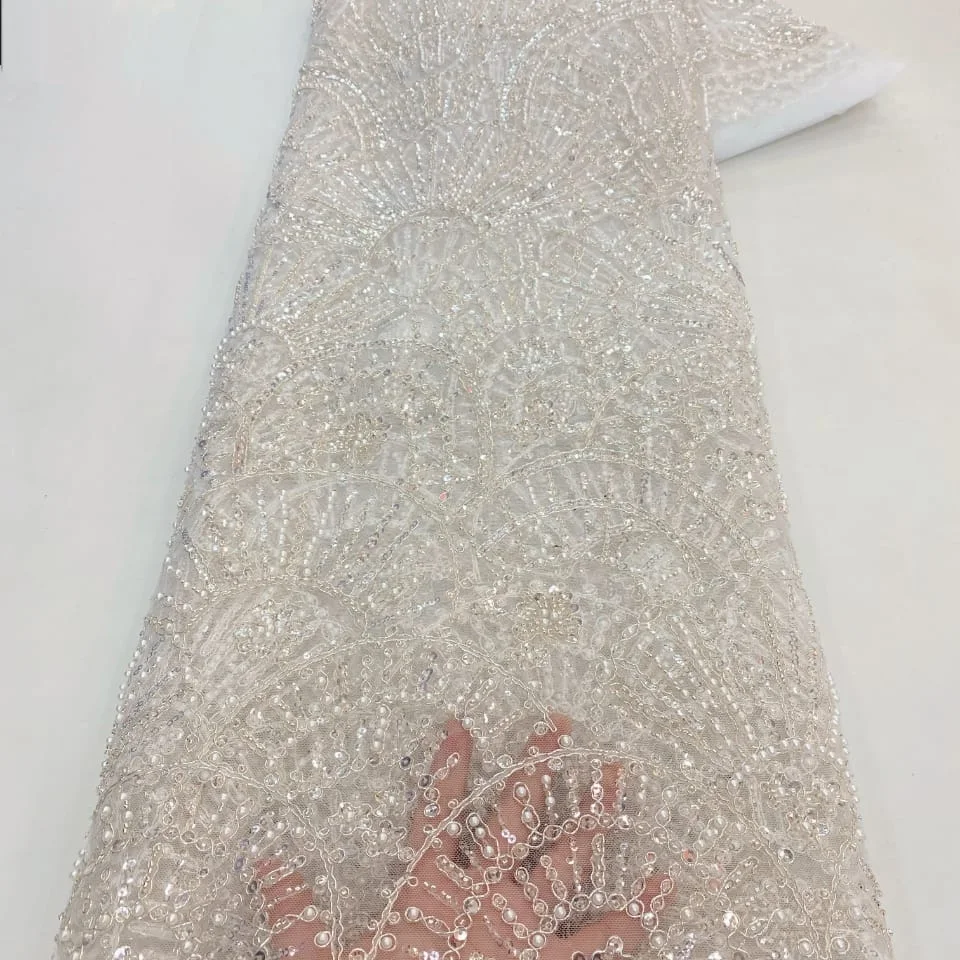 High Quality Handbeaded Fabric Material 202409