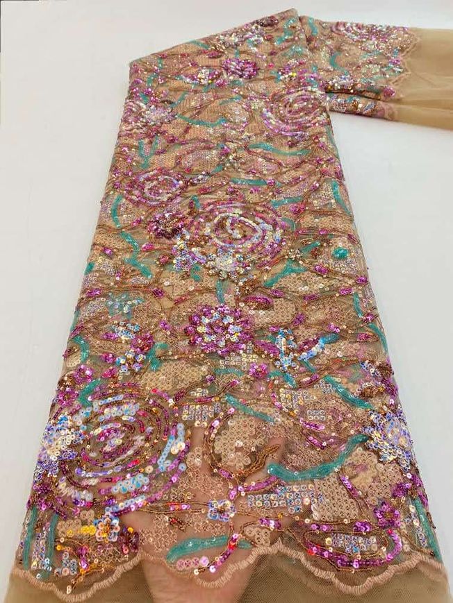 High Quality Sequins Tulle Fabric Material 207