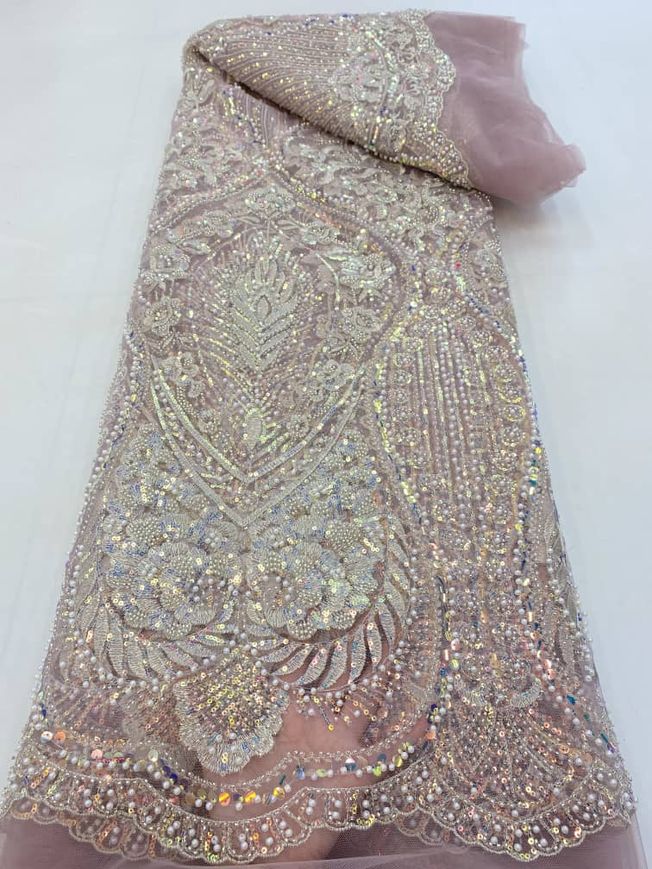 Luxury Handbeaded Fabric Material HA 445