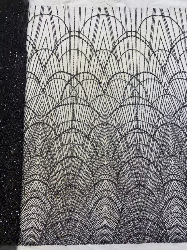 High Quality Handbeaded fabric material 202302