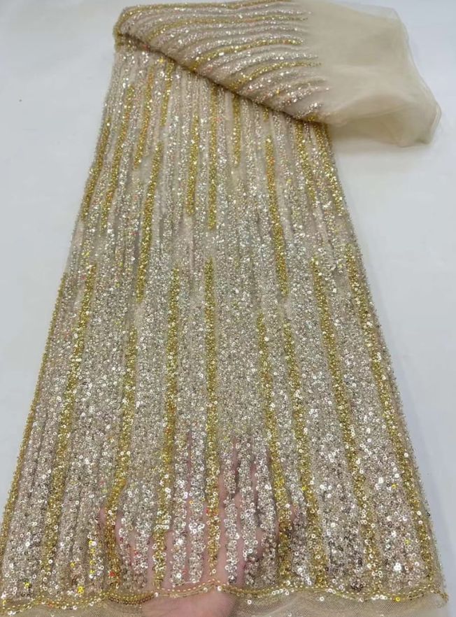 High Quality Handbeaded Fabric Material 573