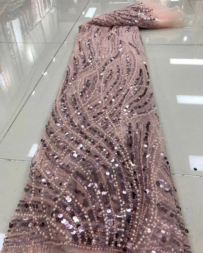 High Quality Handbeaded Fabric Material 495