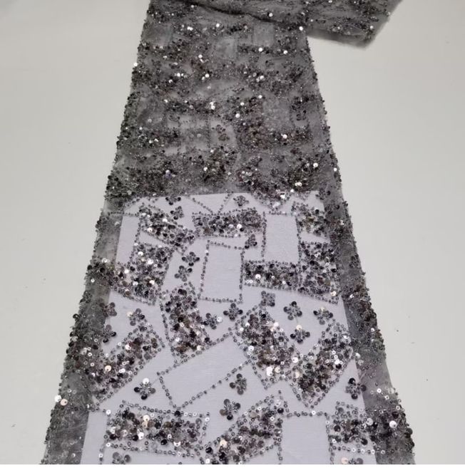 High Quality handbeaded Sequins Fabric Material HA431