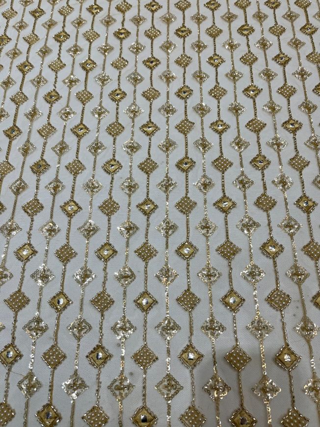 High Quality Handbeaded Fabric Material 202325