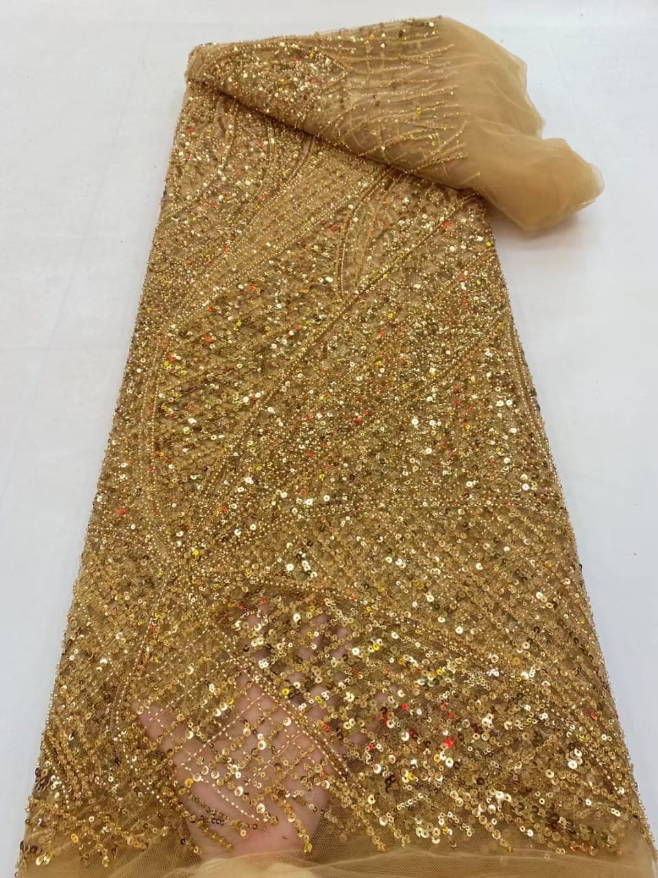 Luxury handbeaded Fabric Material HA434