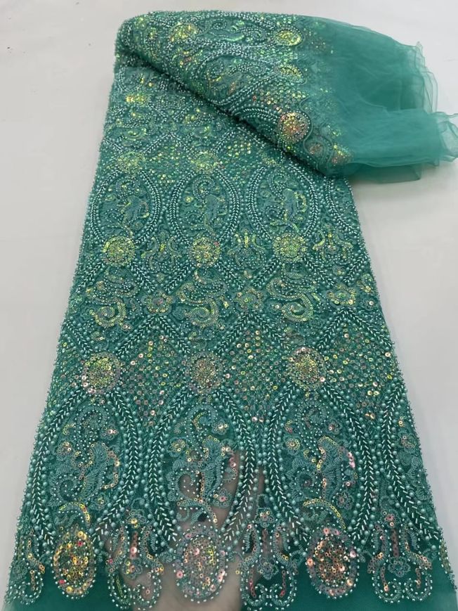 High Quality Luxuy Handbeaded Fabric Material 514